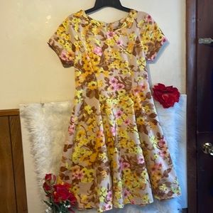 Floral custom made Midi Flare Dress